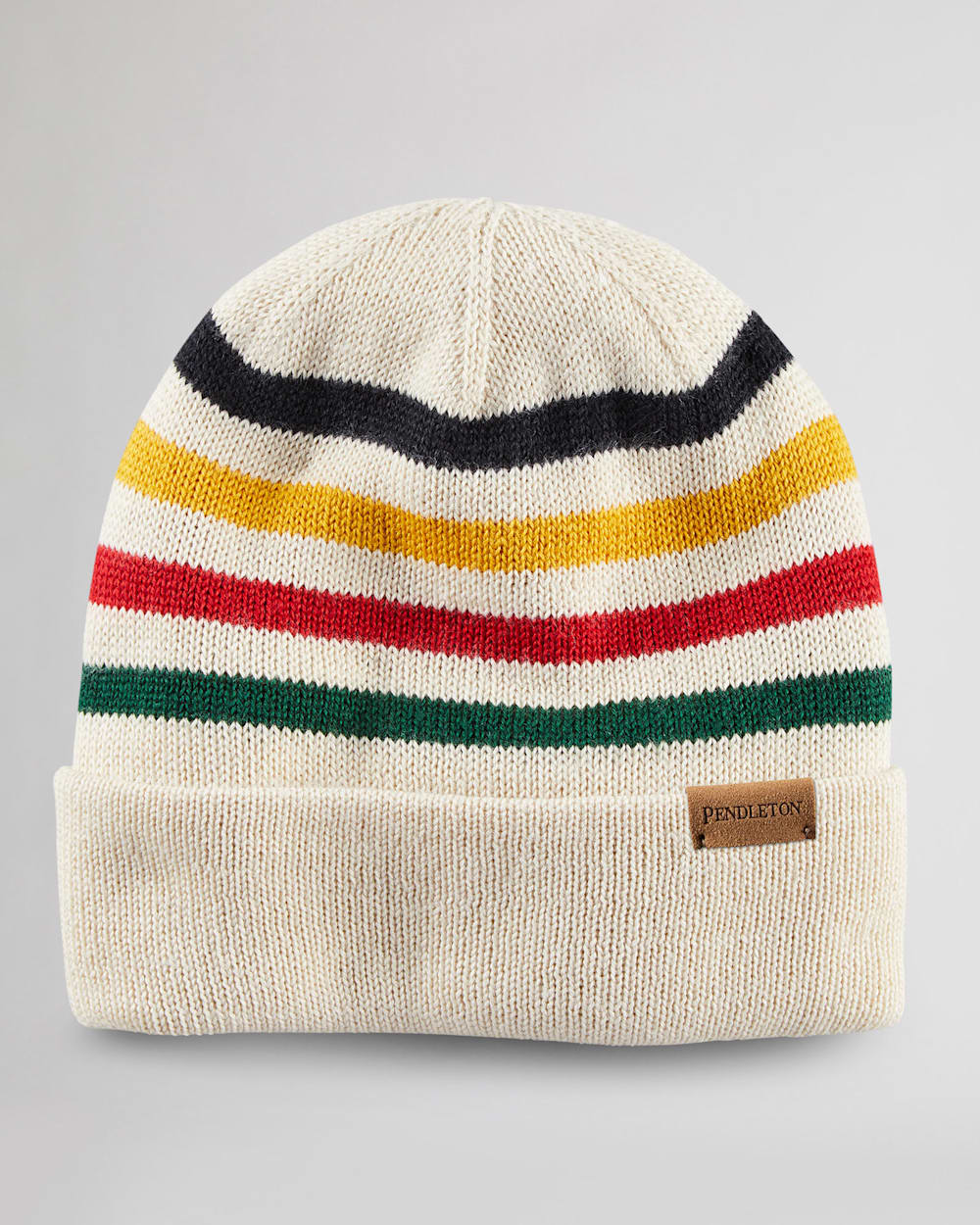 KNIT BEANIE IN IVORY GLACIER STRIPE image number 1