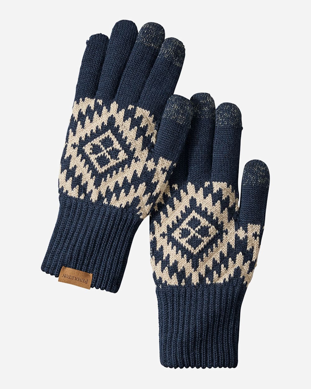 JACQUARD TEXTING GLOVES IN JOURNEY WEST NAVY image number 1