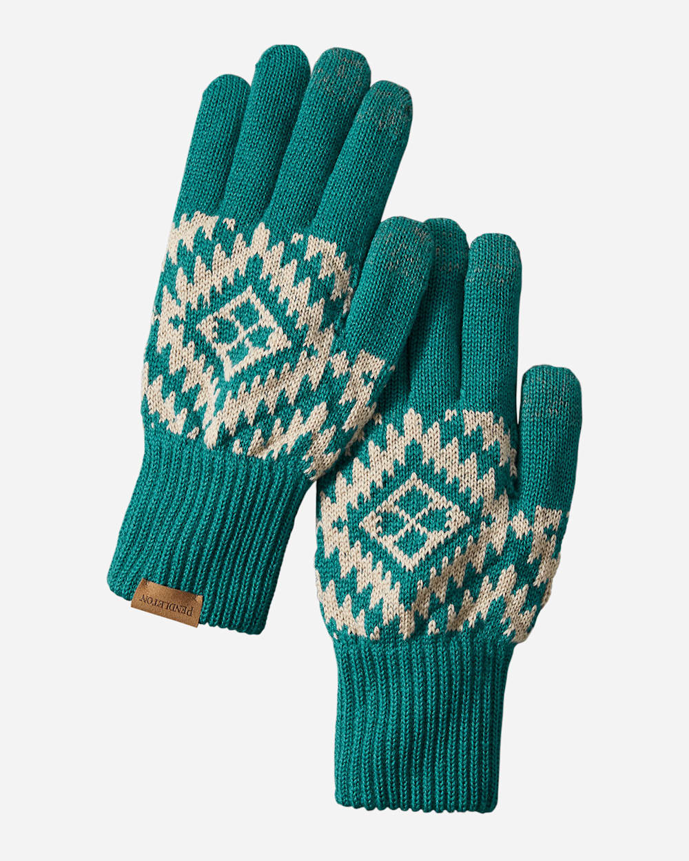JACQUARD TEXTING GLOVES IN JOURNEY WEST TURQUOISE image number 1