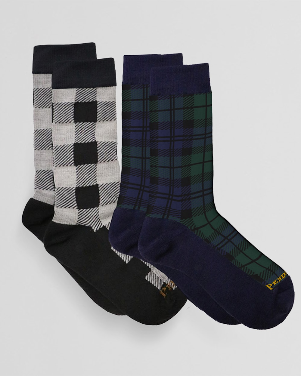 2-PACK PLAID SOCKS IN ROB ROY WHITE/BLACKWATCH GREEN image number 1