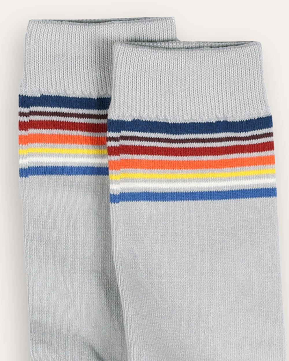 ALTERNATE VIEW OF NATIONAL PARK STRIPE CREW SOCKS IN YOSEMITE LIGHT GREY image number 2