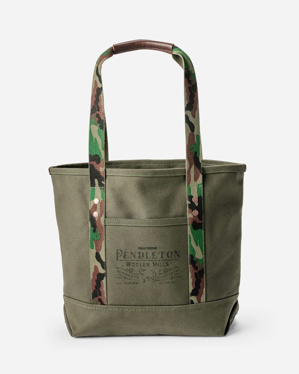 COTTON CANVAS TOTE IN PINE image number 1