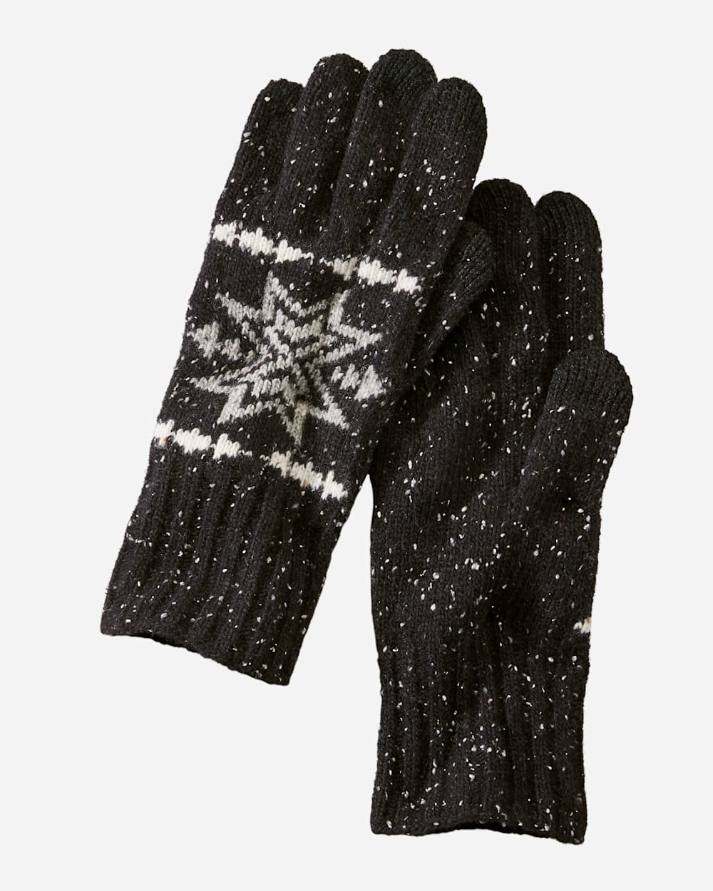 JACQUARD GLOVES IN PLAINS STAR CHARCOAL image number 1