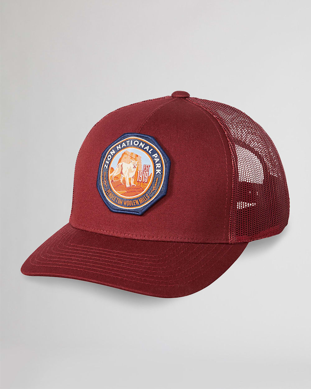 NATIONAL PARK TRUCKER HAT IN MAROON ZION image number 1