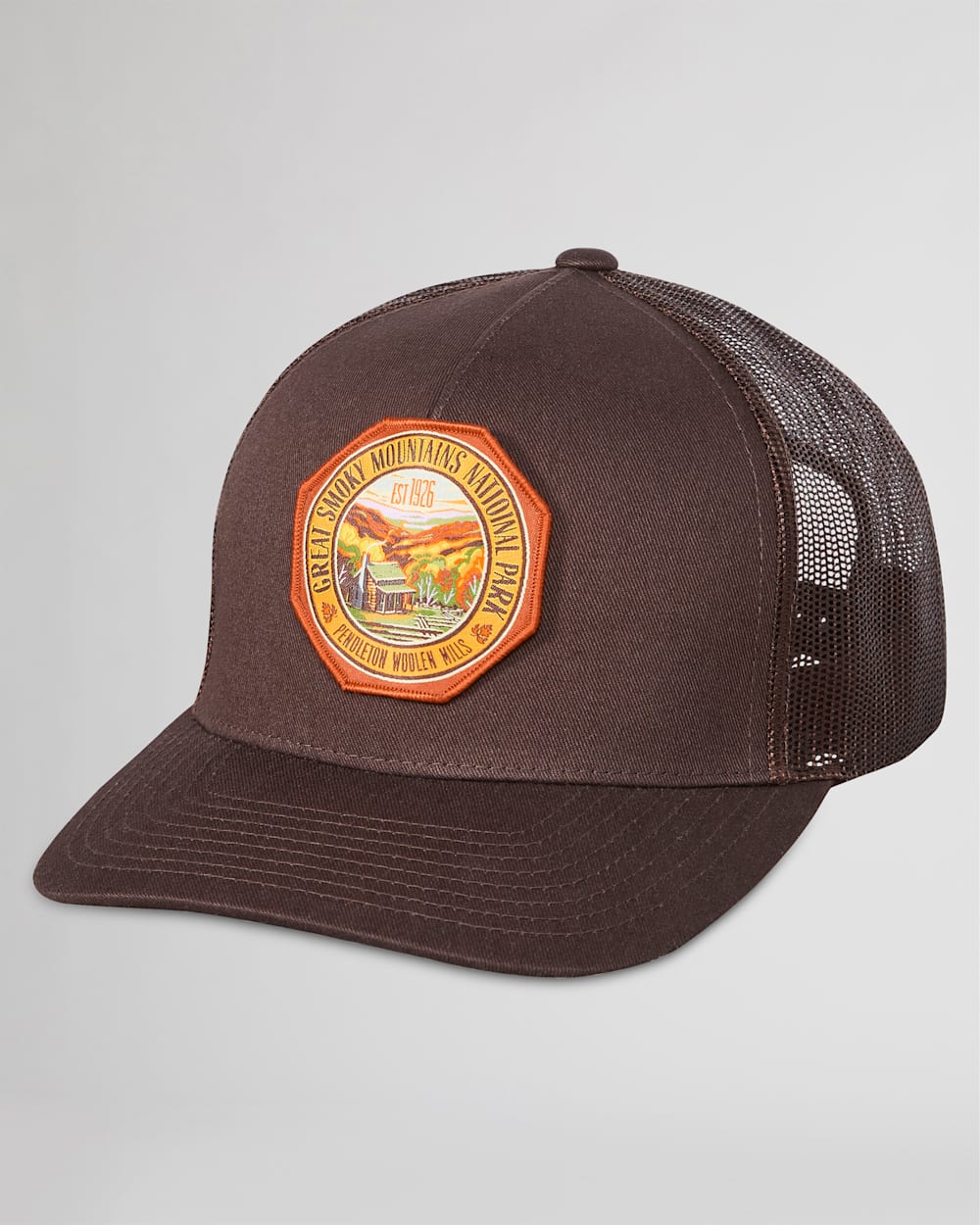 NATIONAL PARK TRUCKER HAT IN BROWN SMOKY MOUNTAINS image number 1