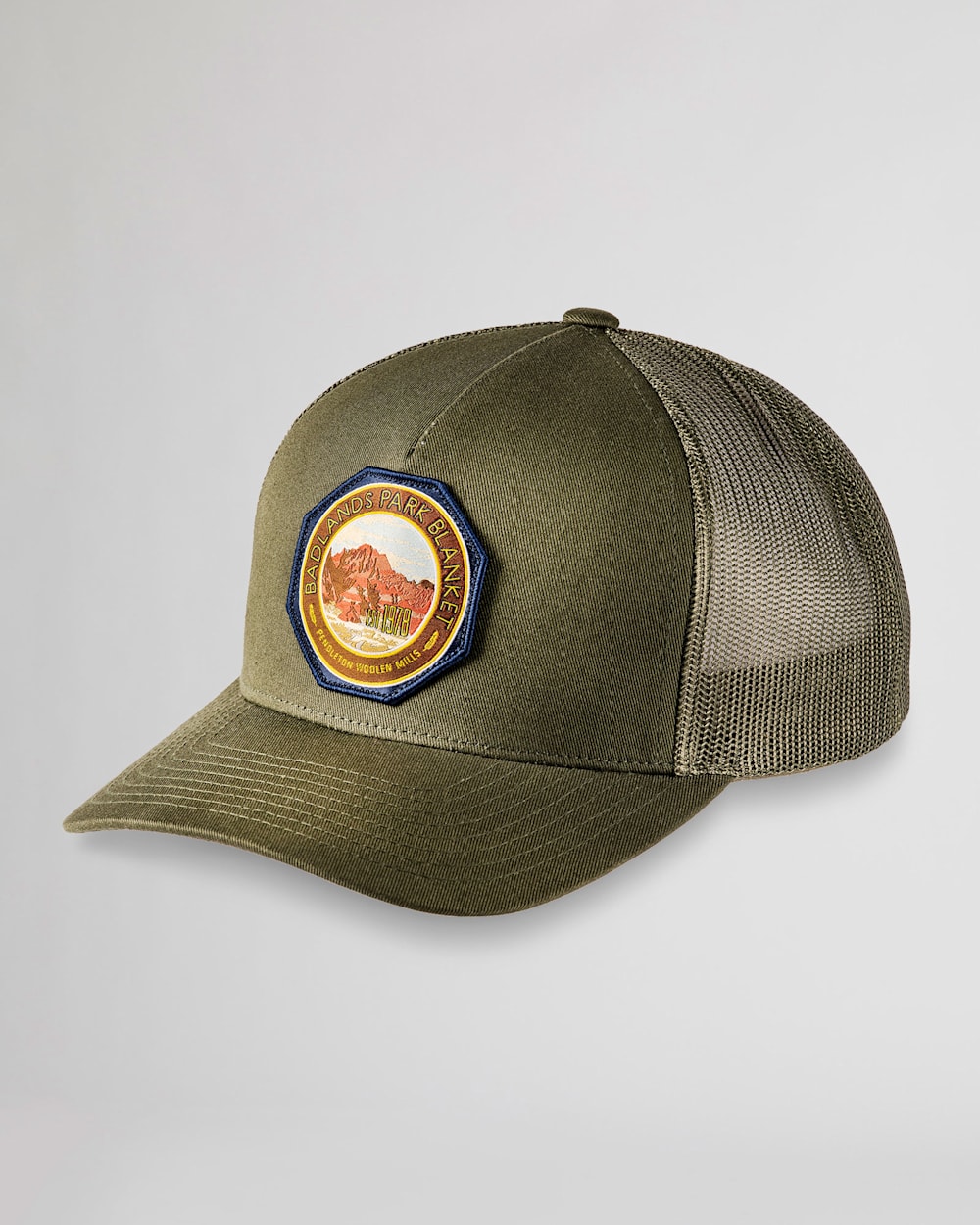 NATIONAL PARK TRUCKER HAT IN ARMY GREEN BADLANDS image number 1