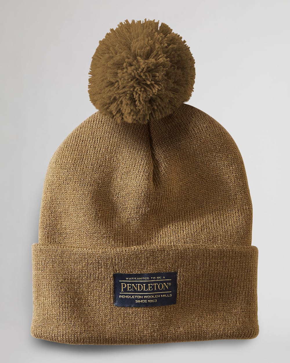 PENDLETON POM BEANIE IN TAN HEATHER image number 1