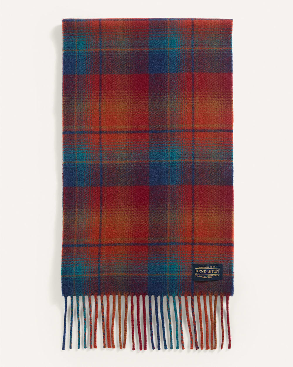 ALTERNATE VIEW OF WHISPERWOOL MUFFLER IN MAROON/TEAL image number 3