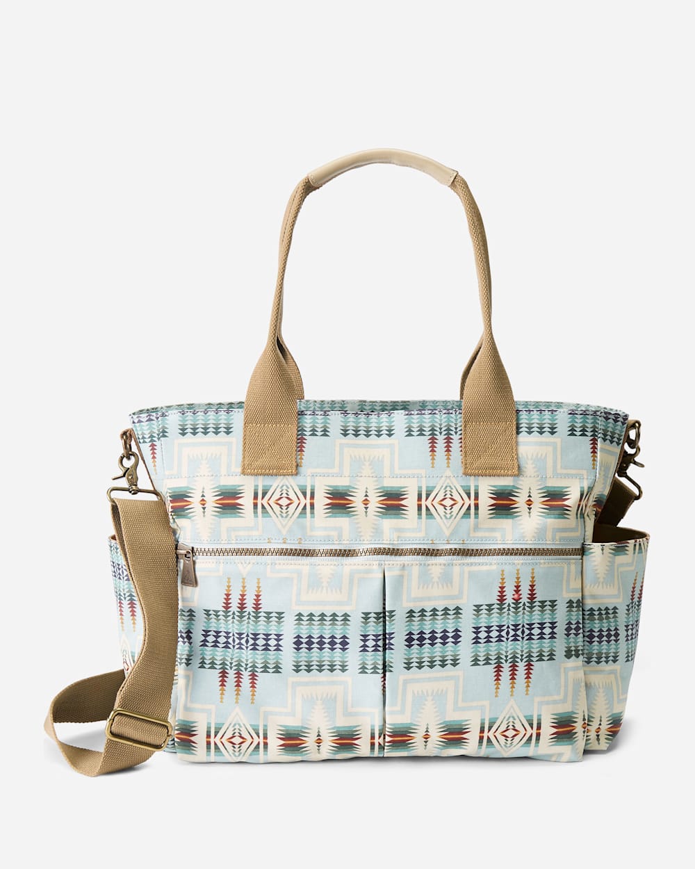 ALTERNATE VIEW OF HARDING CANOPY CANVAS SUPER TOTE IN AQUA image number 2