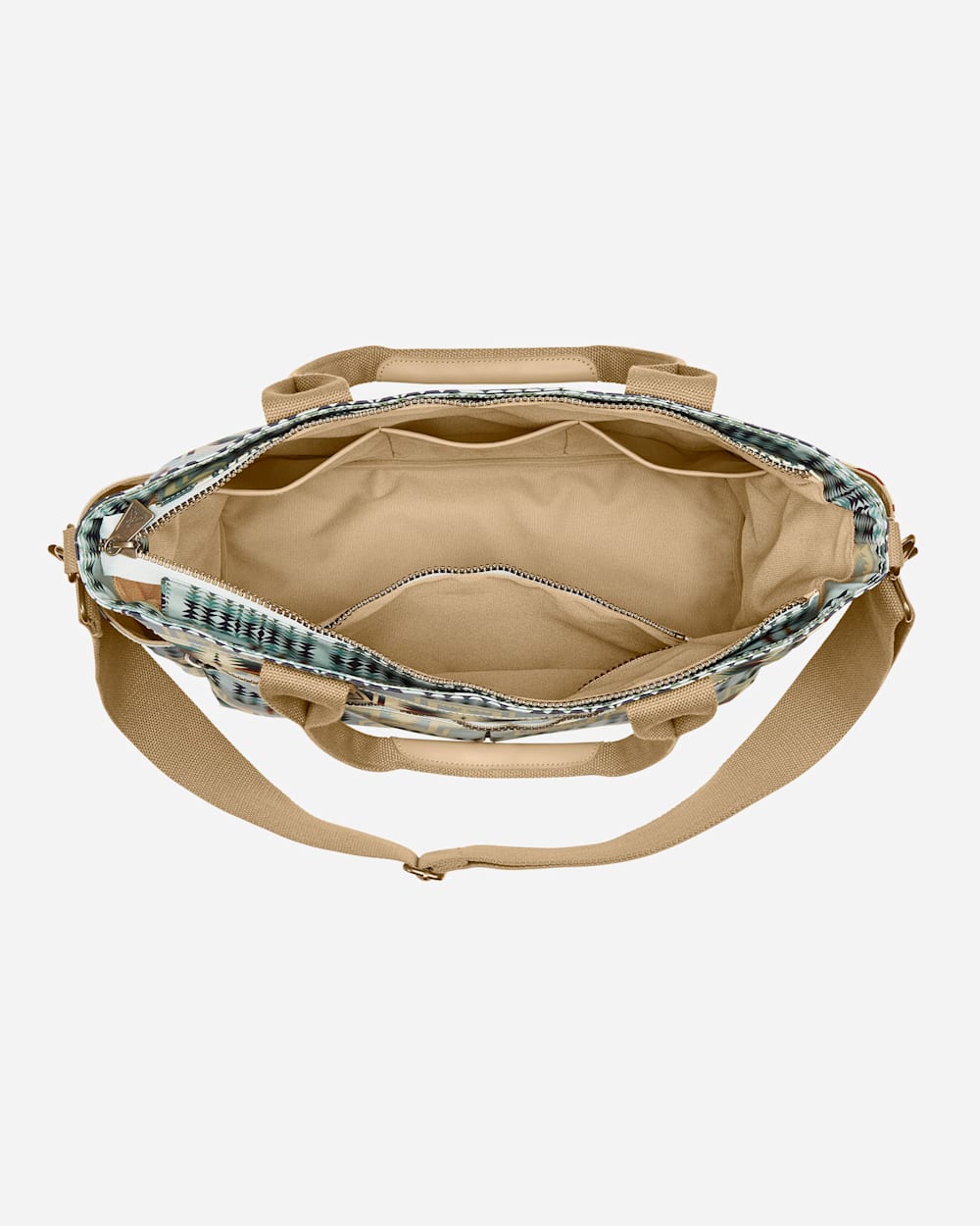 ALTERNATE VIEW OF HARDING CANOPY CANVAS SUPER TOTE IN AQUA image number 3