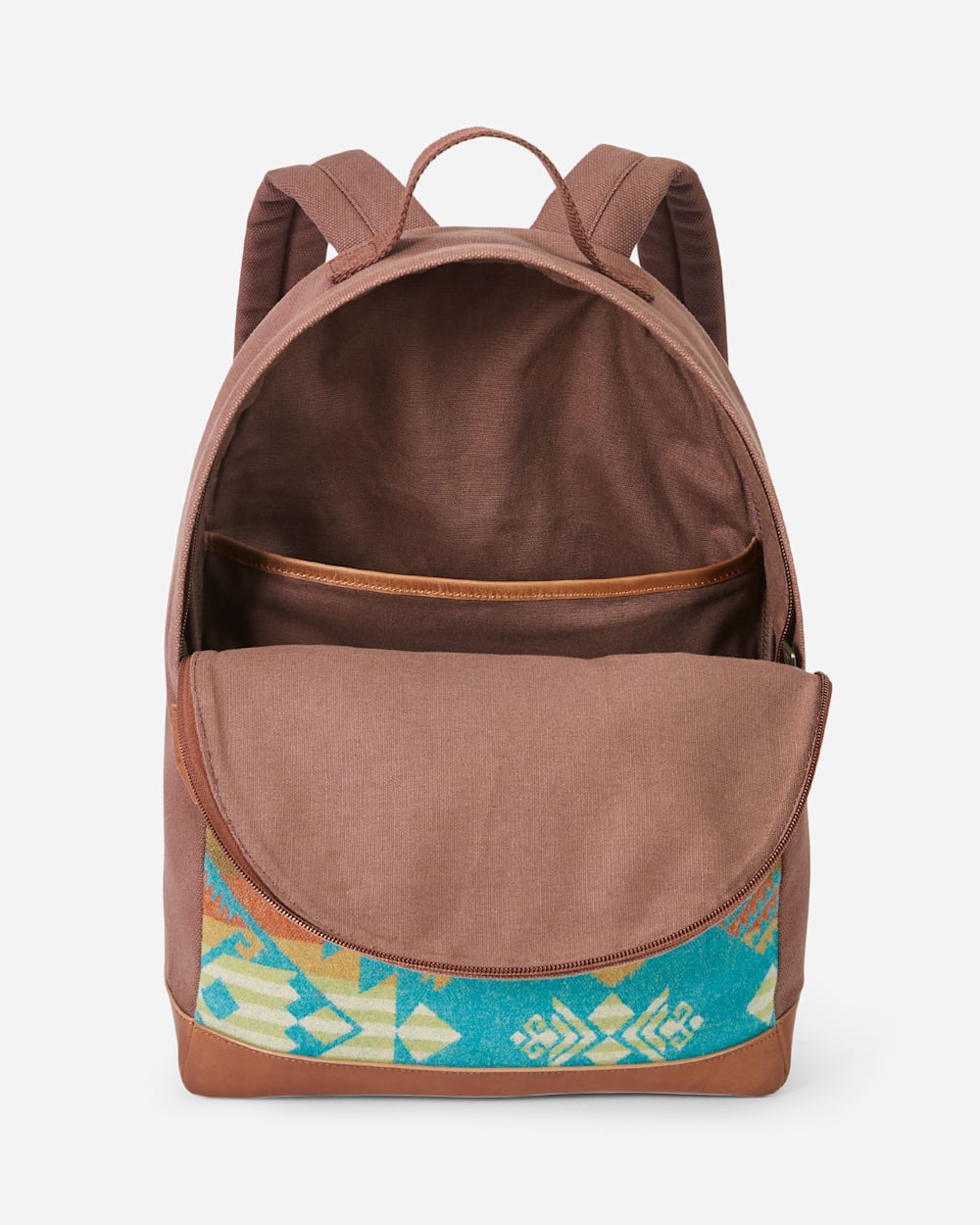 ALTERNATE VIEW OF JOURNEY WEST CANVAS BACKPACK IN TURQUOISE image number 3