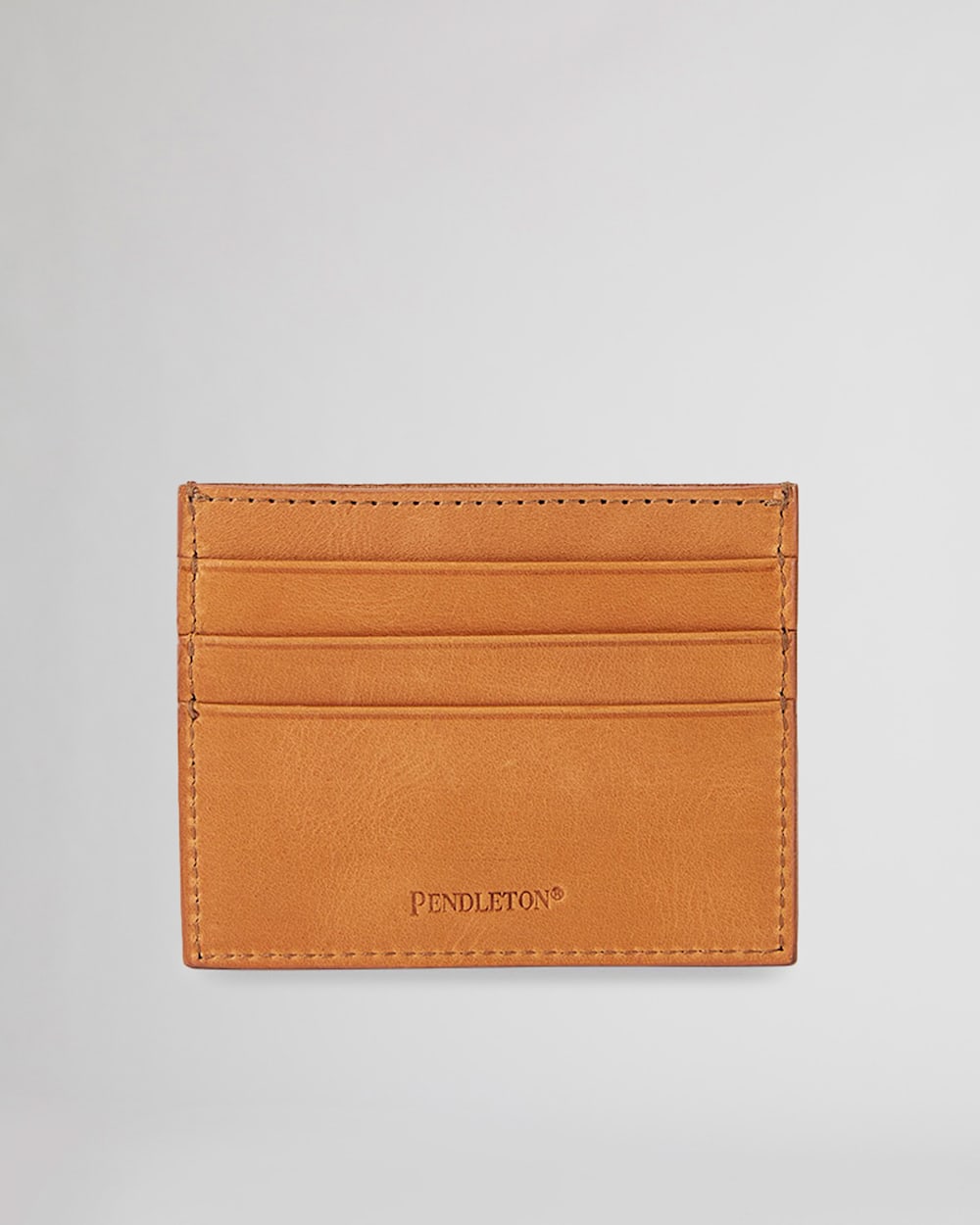 ALTERNATE VIEW OF LEATHER EMBOSSED SLIM POCKET WALLET IN TAN image number 2