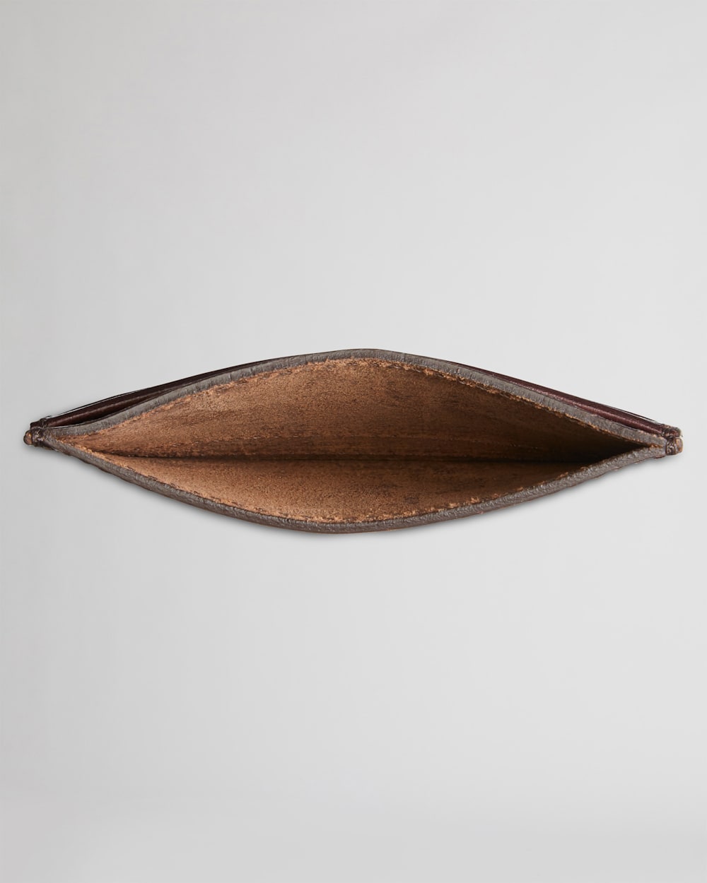 ALTERNATE VIEW OF LEATHER EMBOSSED SLIM POCKET WALLET IN DARK BROWN image number 2