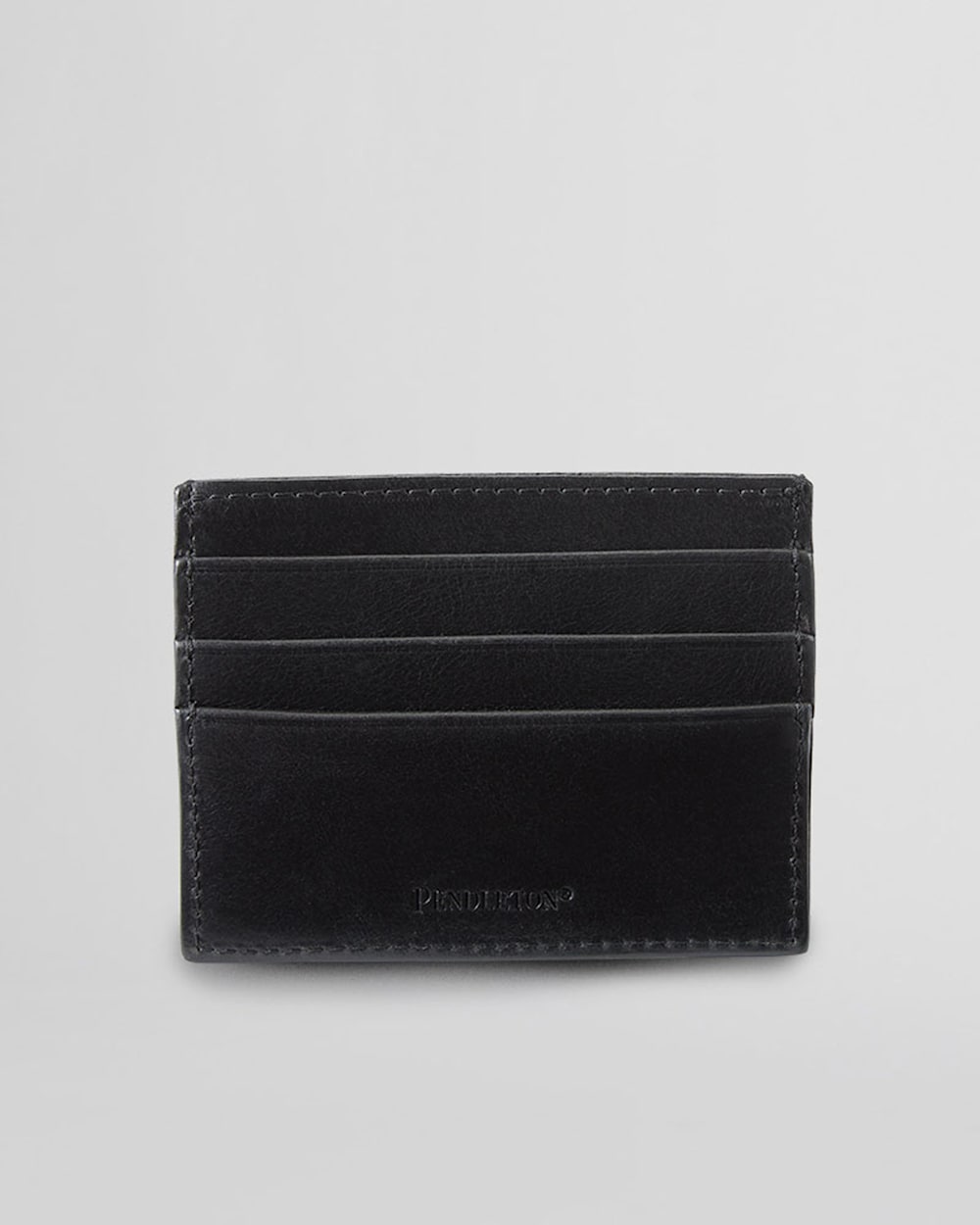 ALTERNATE VIEW OF LEATHER EMBOSSED SLIM POCKET WALLET IN BLACK image number 2