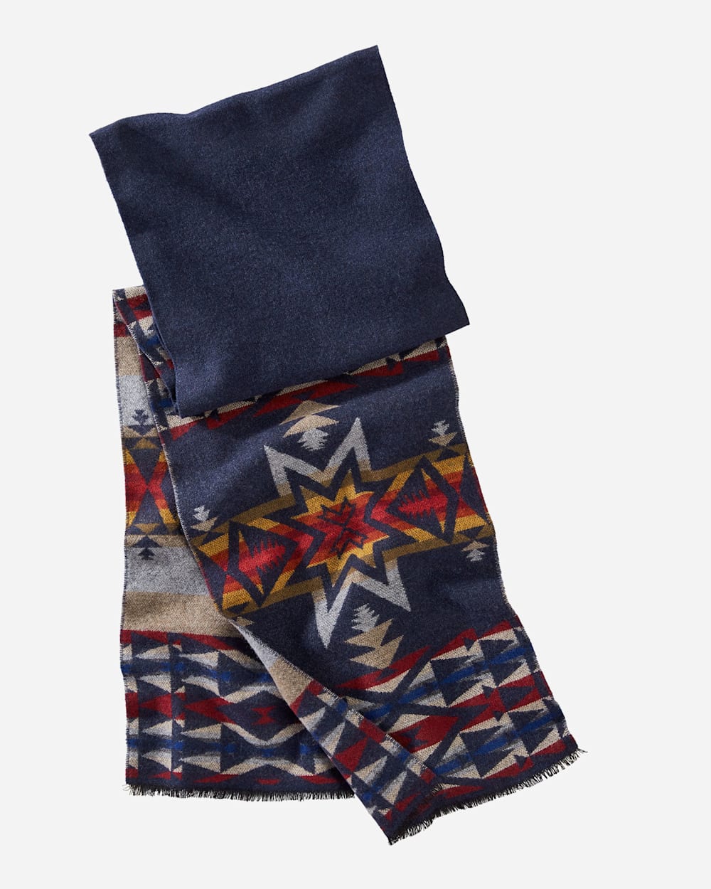 JACQUARD SCARF IN PLAINS STAR NAVY image number 1