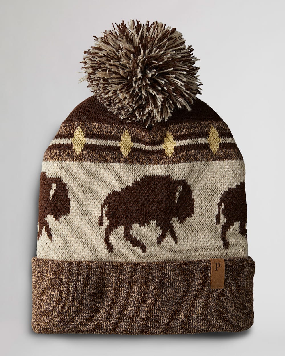 RETRO BEANIE IN BROWN BUFFALO image number 1