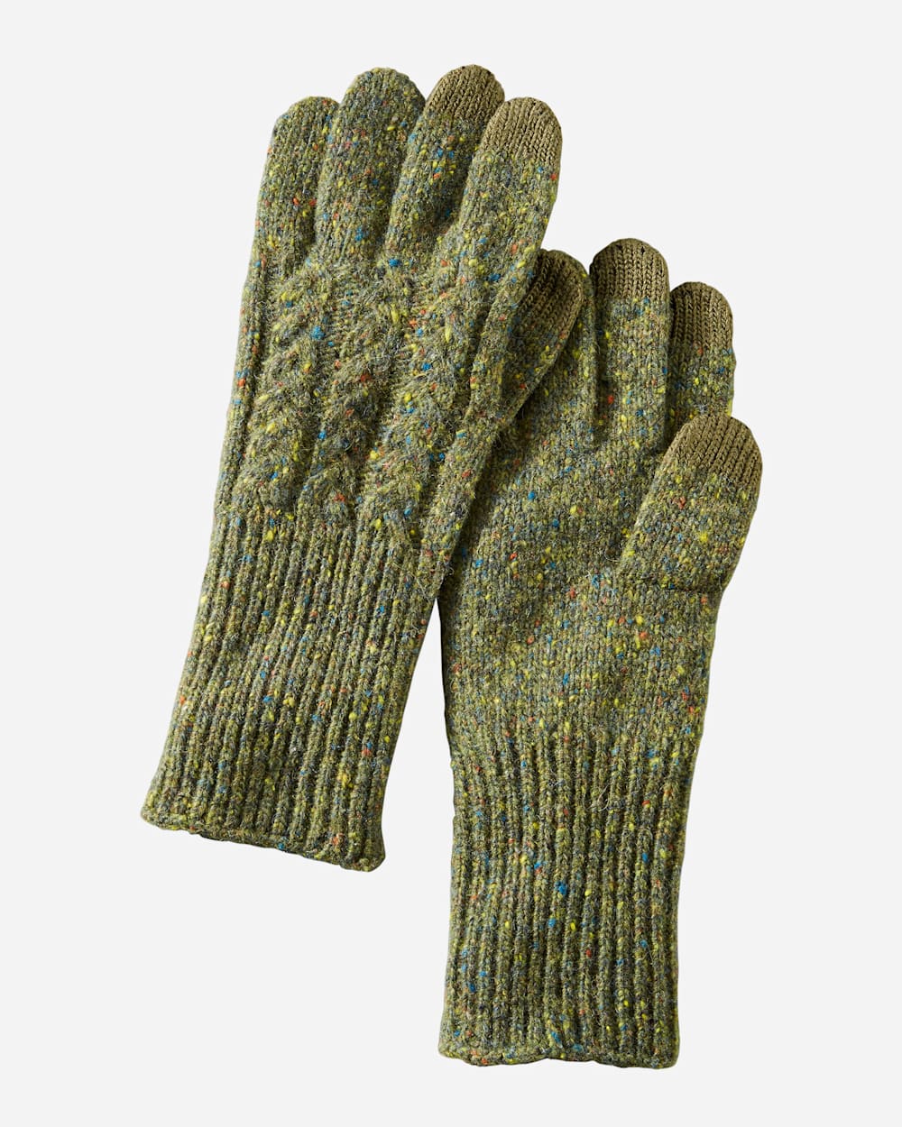 CABLE GLOVES IN GREEN image number 1