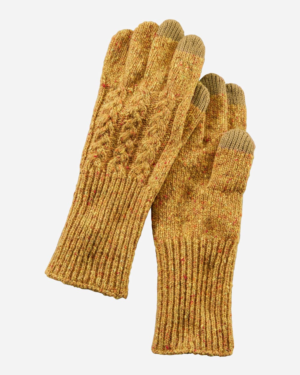 CABLE GLOVES IN YELLOW image number 1