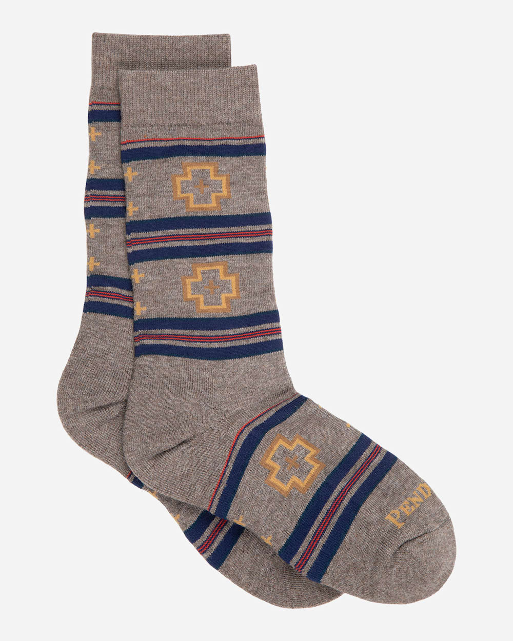 SHELTER BAY CREW SOCKS IN BROWN image number 1