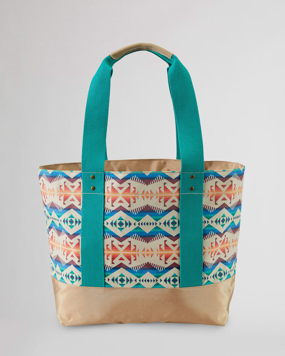 ALTERNATE VIEW OF LOS LUNAS CANOPY CANVAS TOTE IN TAN MULTI image number 2