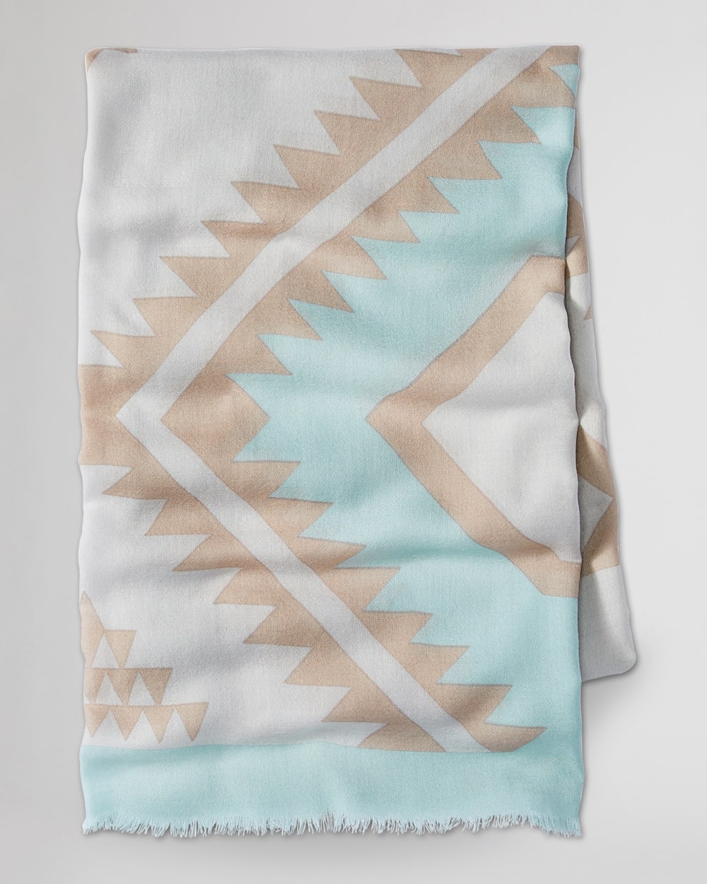 ALTERNATE VIEW OF FEATHERWEIGHT WOOL SCARF IN DESERT SKY BLUE image number 3