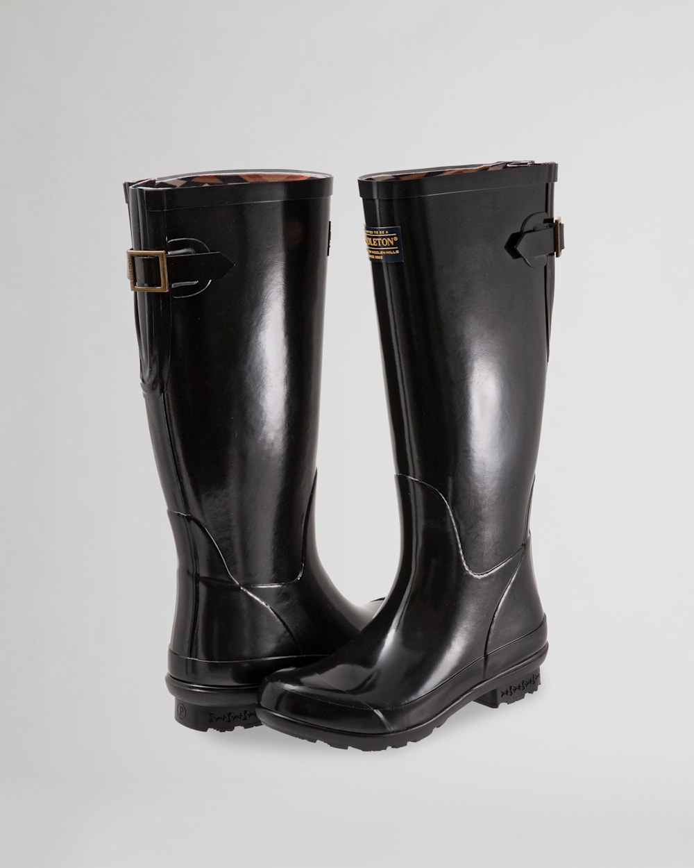 ALTERNATE VIEW OF WOMEN'S GLOSS TALL RAIN BOOTS IN BLACK image number 4