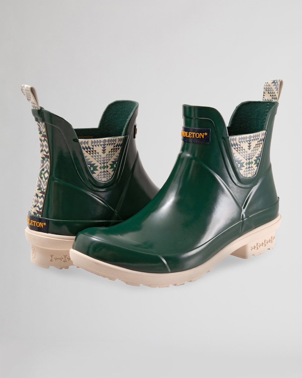 ALTERNATE VIEW OF WOMEN'S SMITH ROCK GLOSS CHELSEA RAIN BOOTS IN GREEN image number 9