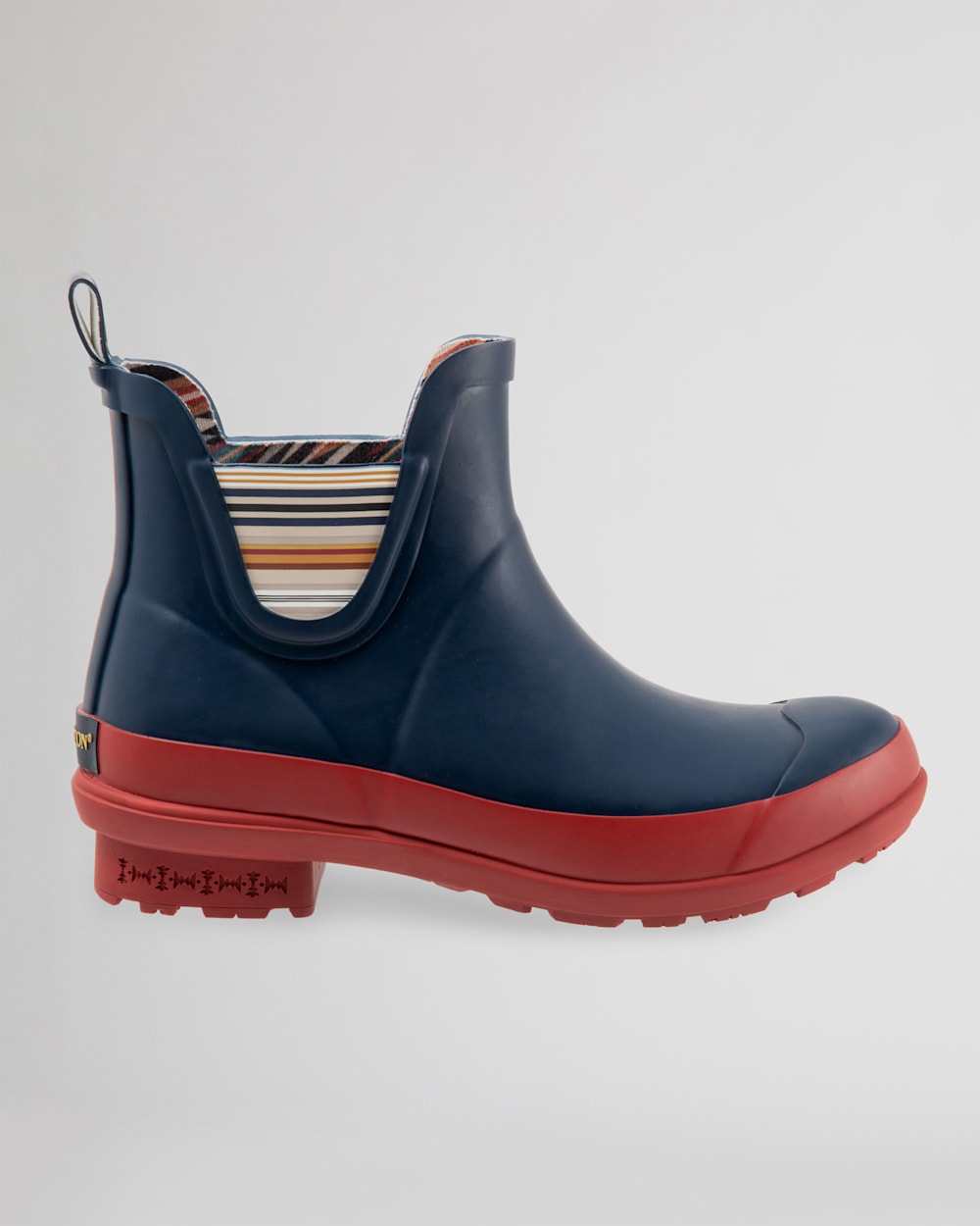 ALTERNATE VIEW OF WOMEN'S BRIDGER STRIPE CHELSEA RAIN BOOTS IN NAVY image number 4