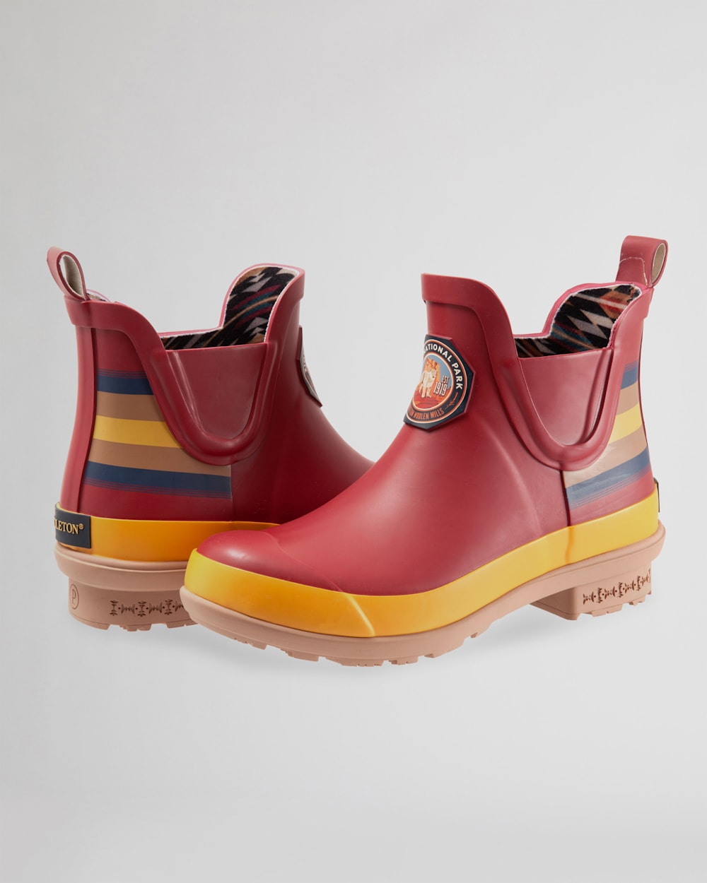 ALTERNATE VIEW OF WOMEN'S NATIONAL PARK CHELSEA RAIN BOOTS IN ZION RED image number 3