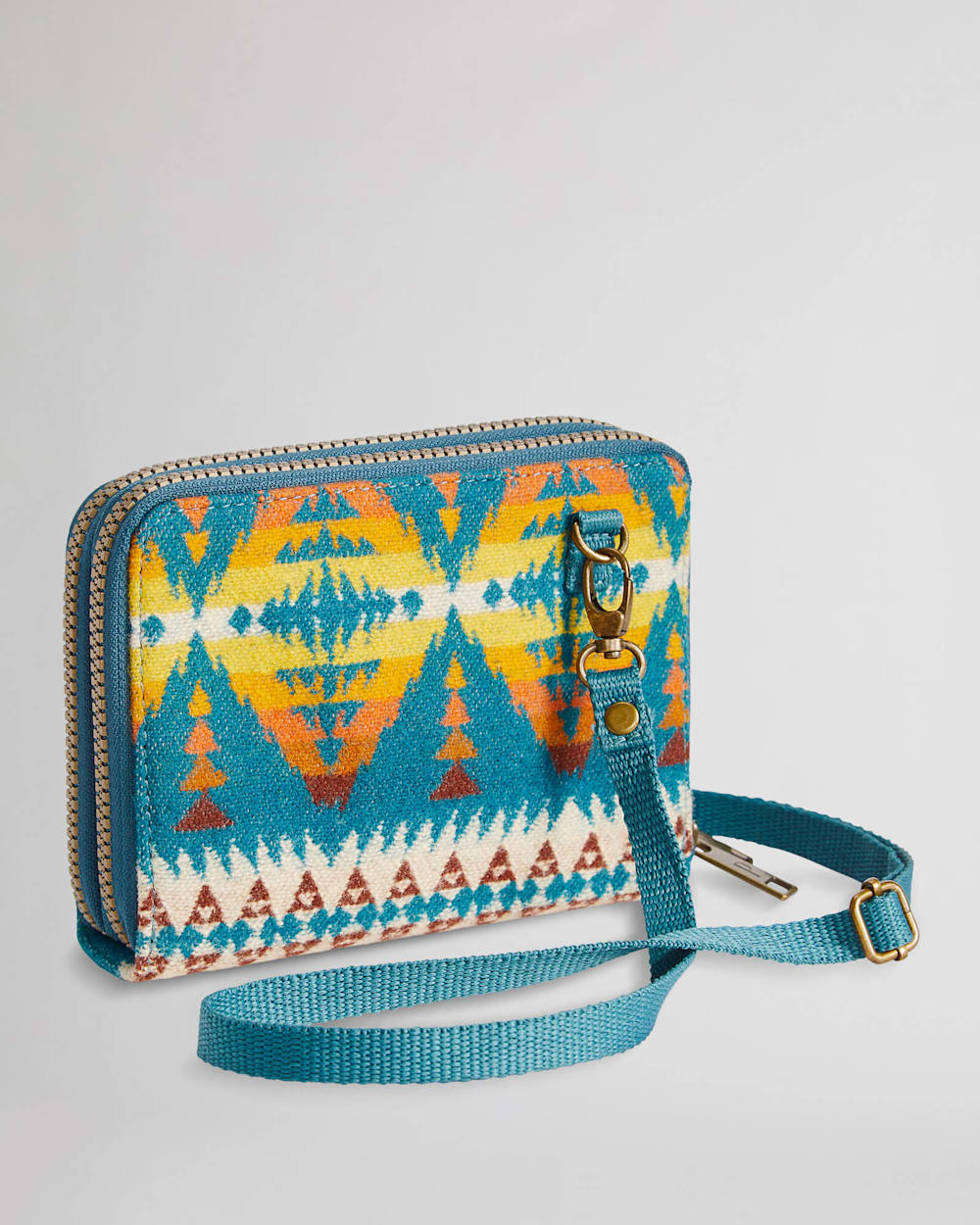 ALTERNATE VIEW OF CROSSBODY WALLET IN TURQUOISE SUMMIT PEAK image number 2