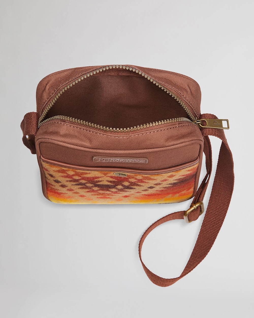ALTERNATE VIEW OF CROSSBODY SATCHEL IN BROWN MISSION TRAILS image number 3