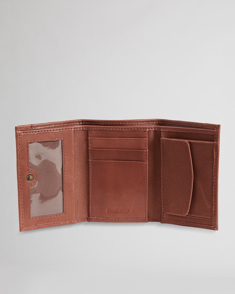 ALTERNATE VIEW OF TRIFOLD WALLET IN BROWN MISSION TRAILS image number 3