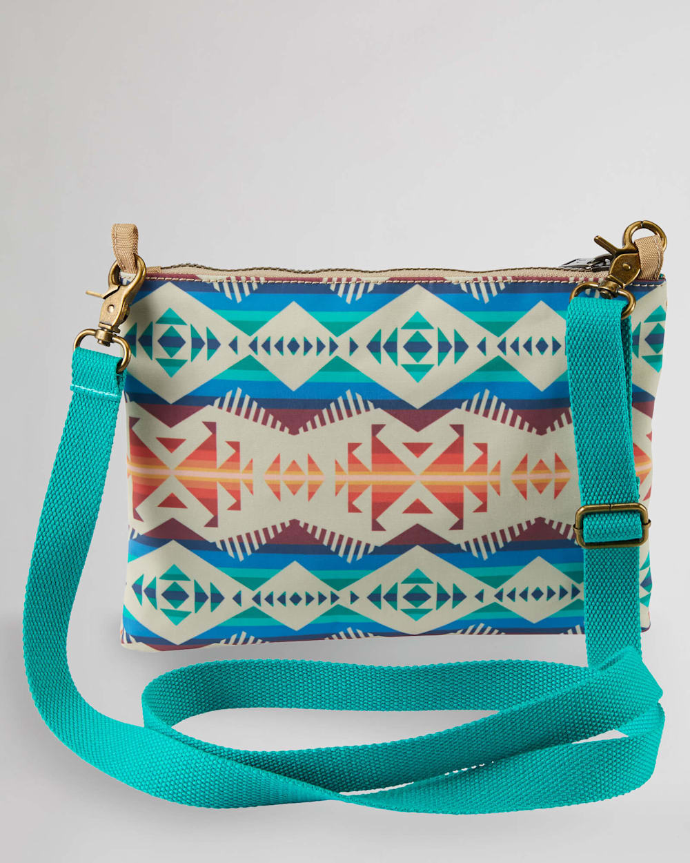 ALTERNATE VIEW OF LOS LUNAS CANOPY CANVAS SACOCHE IN TAN MULTI image number 2