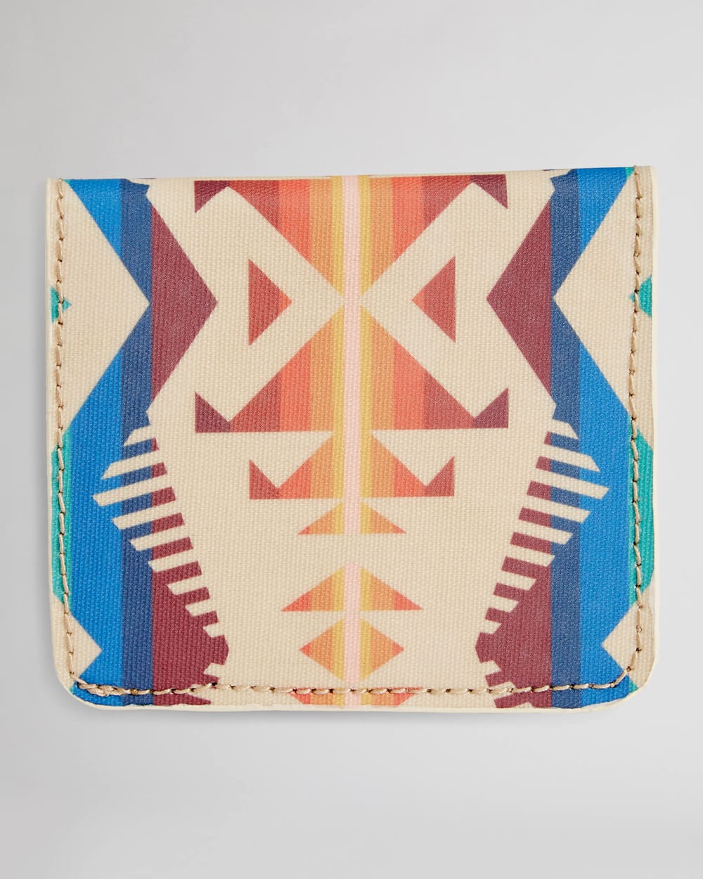 ALTERNATE VIEW OF LOS LUNAS CANOPY CANVAS SNAP WALLET IN TAN MULTI image number 2