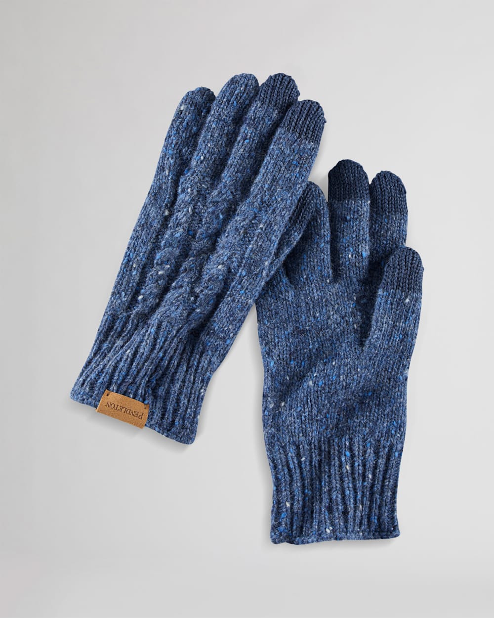 CABLE KNIT TEXTING GLOVE IN DENIM image number 1