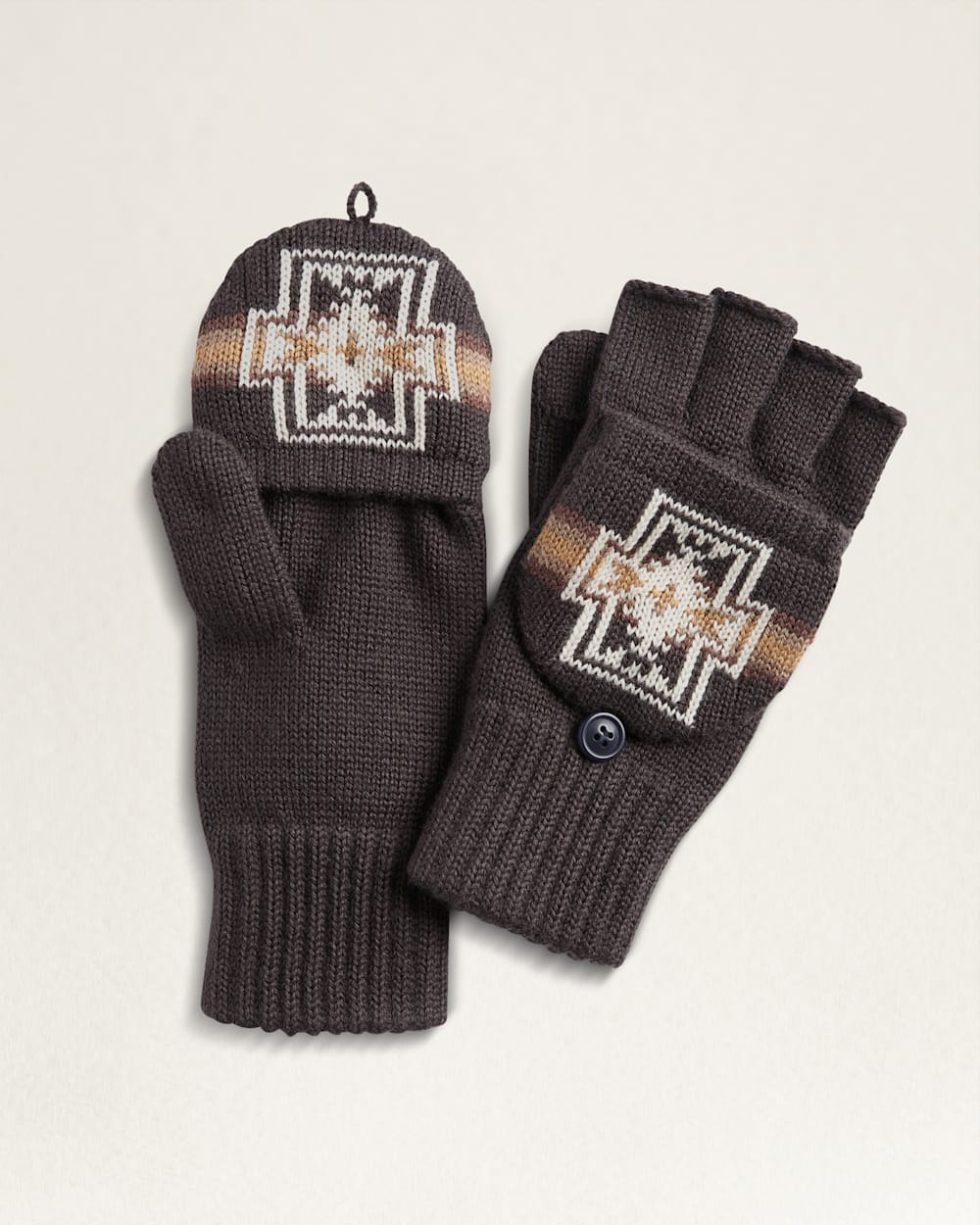 HARDING KNIT CONVERTIBLE MITTENS IN CHARCOAL image number 1