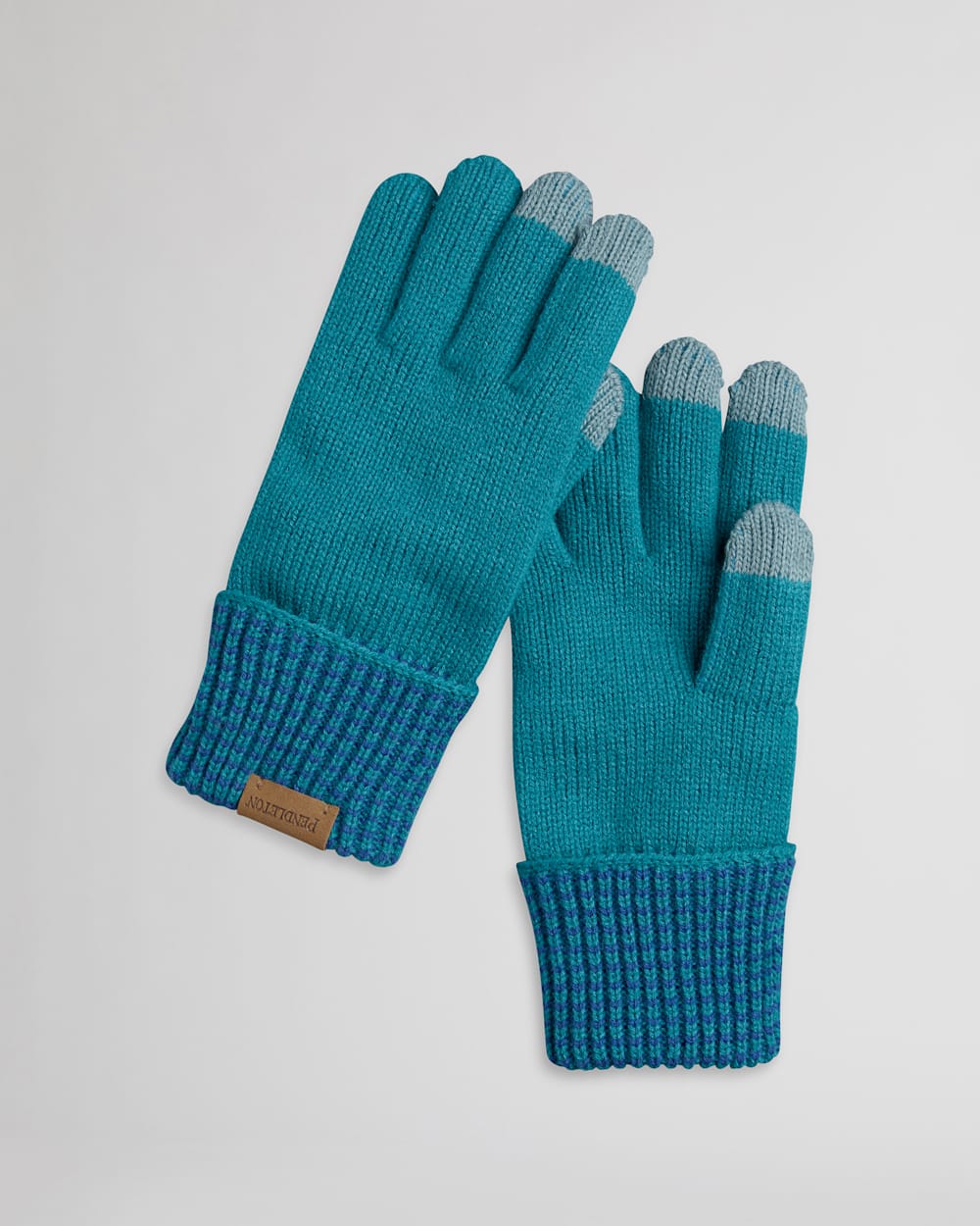 ALTERNATE VIEW OF POM POM BEANIE & TEXTING GLOVES SET IN ROYAL BLUE image number 3