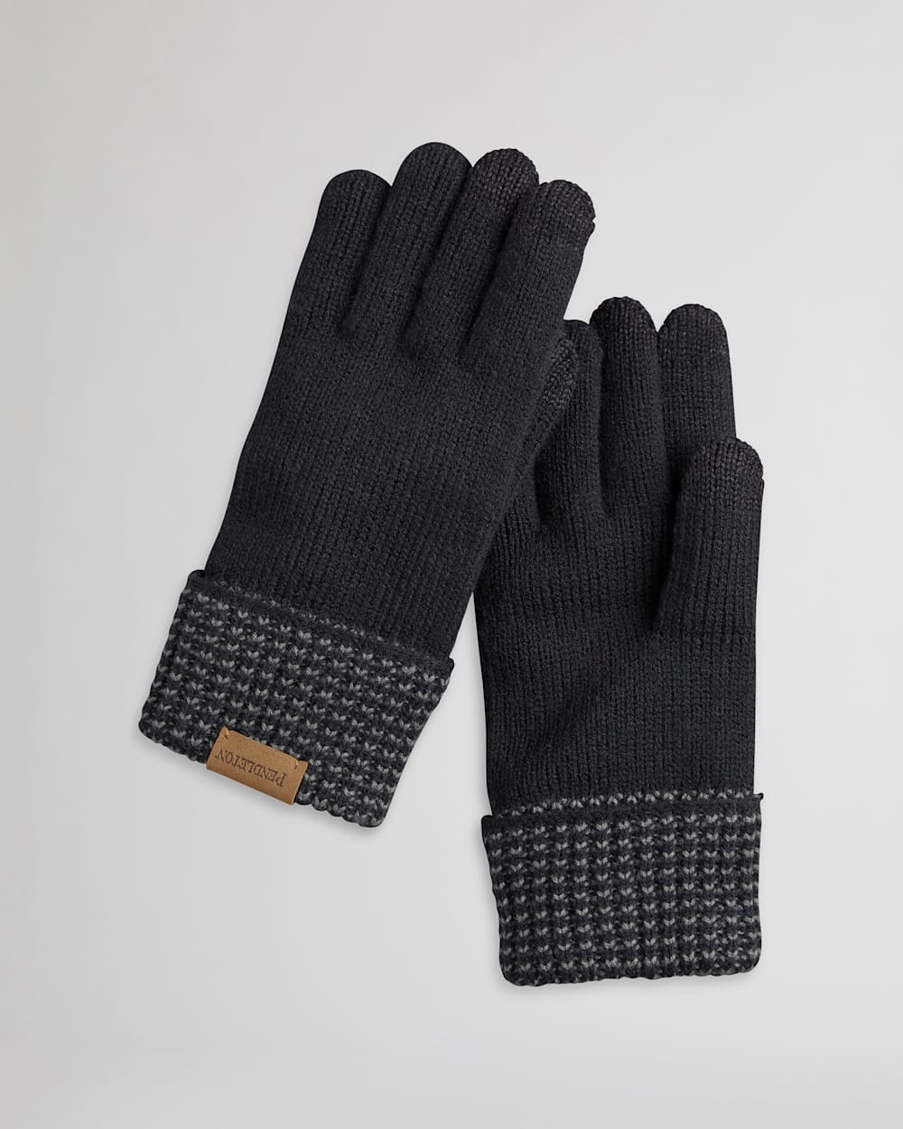 ALTERNATE VIEW OF POM POM BEANIE & TEXTING GLOVES SET IN BLACK image number 3