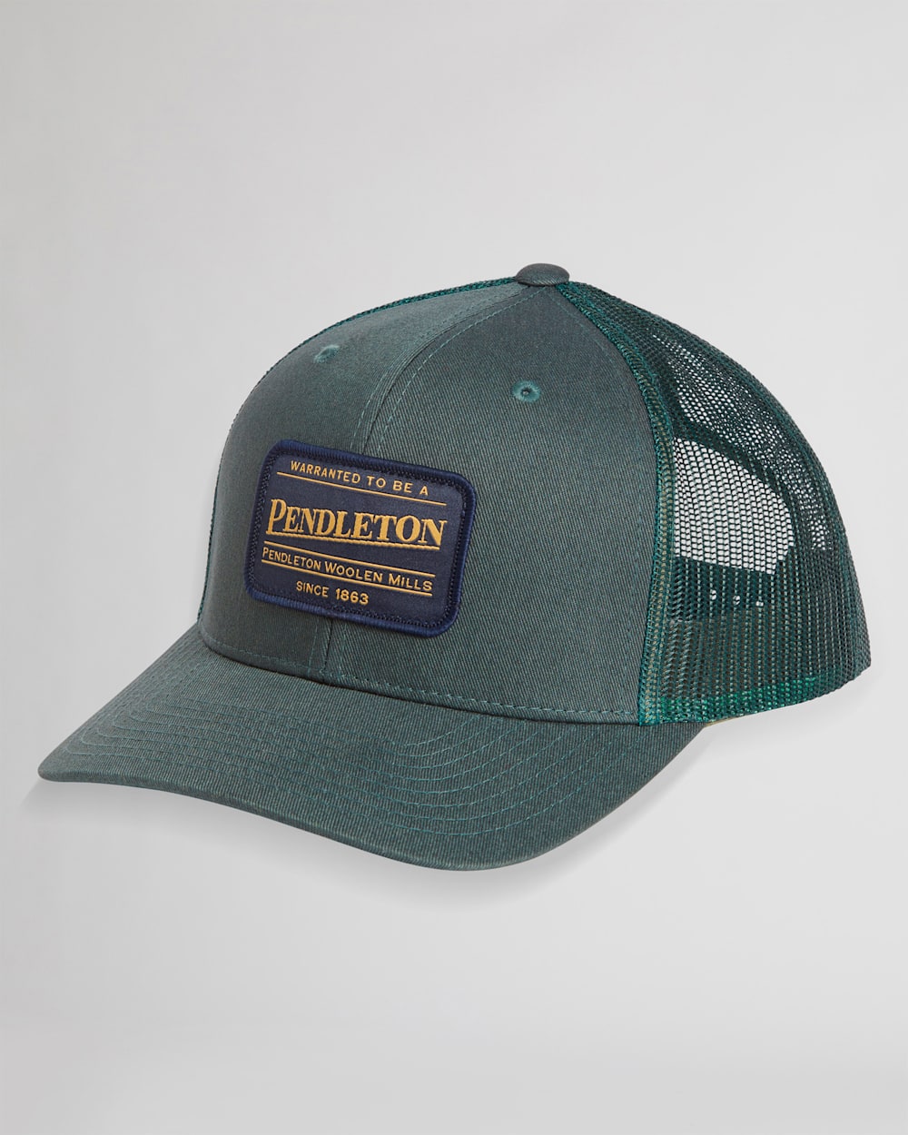 LARGE PATCH TRUCKER HAT IN OLIVE image number 1