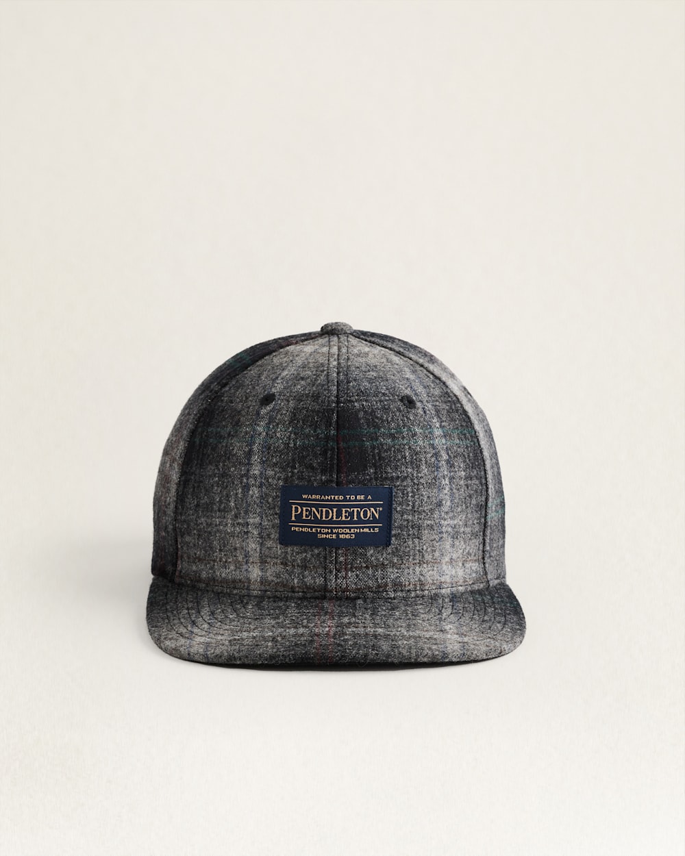 PLAID FLAT BRIM HAT IN GREY MIX MULTI image number 1