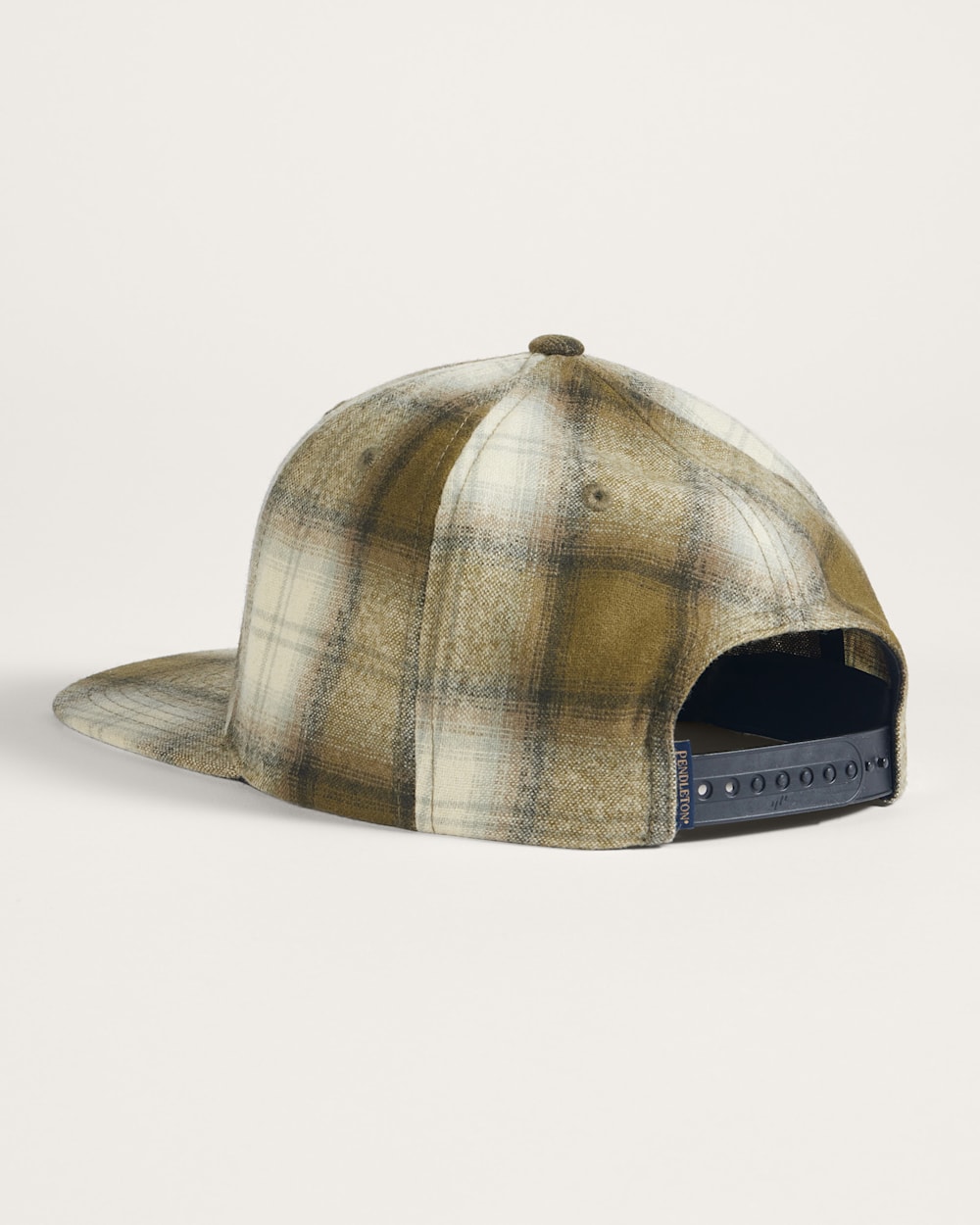 ALTERNATE VIEW OF PLAID FLAT BRIM HAT IN OLIVE PLAID image number 2