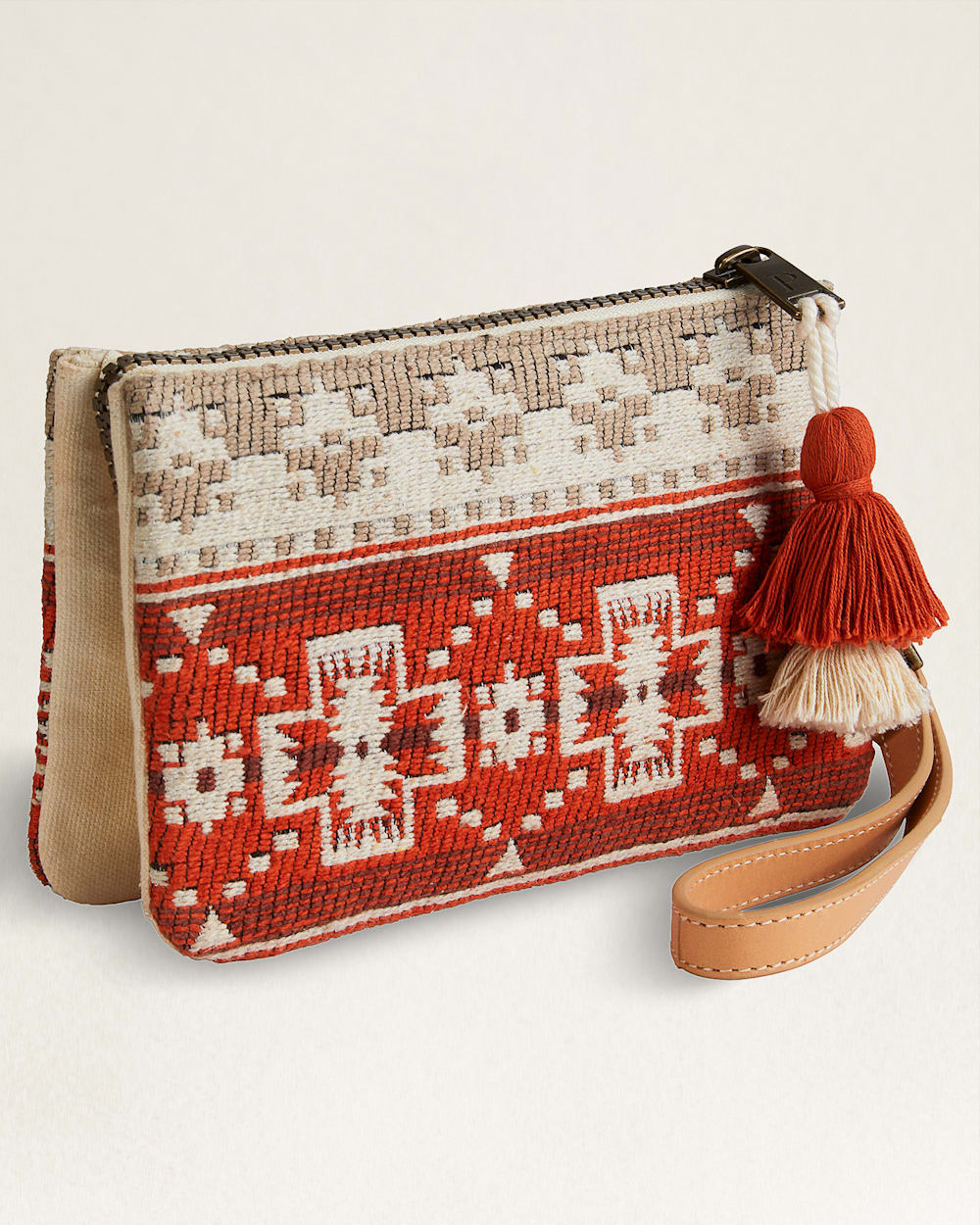 ALTERNATE VIEW OF COPPER RIVER COTTON THREE POCKET KEEPER IN BEIGE/CORAL image number 2