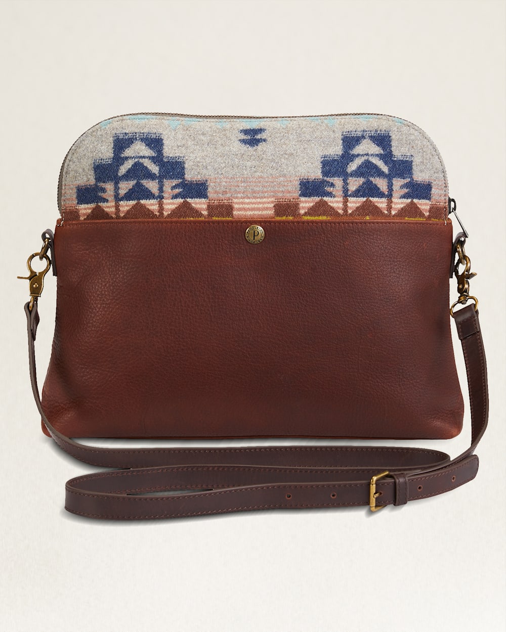 ALTERNATE VIEW OF DESERT DAWN WOOL/LEATHER CROSSBODY HANDBAG IN TAN MIX image number 2