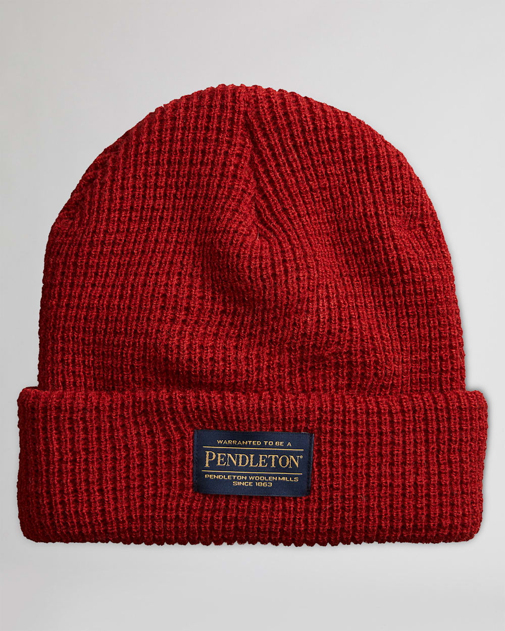 WAFFLE KNIT BEANIE IN RUST image number 1