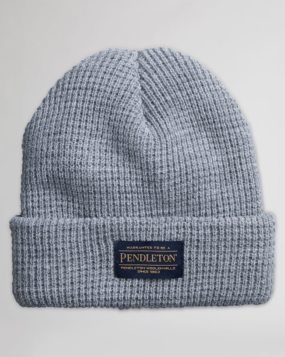 WAFFLE KNIT BEANIE IN LIGHT GREY HEATHER image number 1