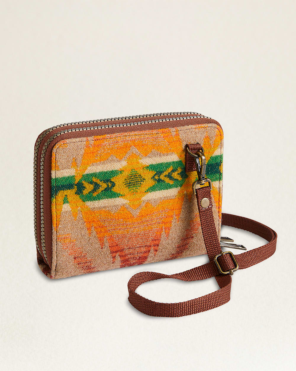 ALTERNATE VIEW OF CROSSBODY WALLET IN TAN SAWTOOTH MOUNTAIN image number 2