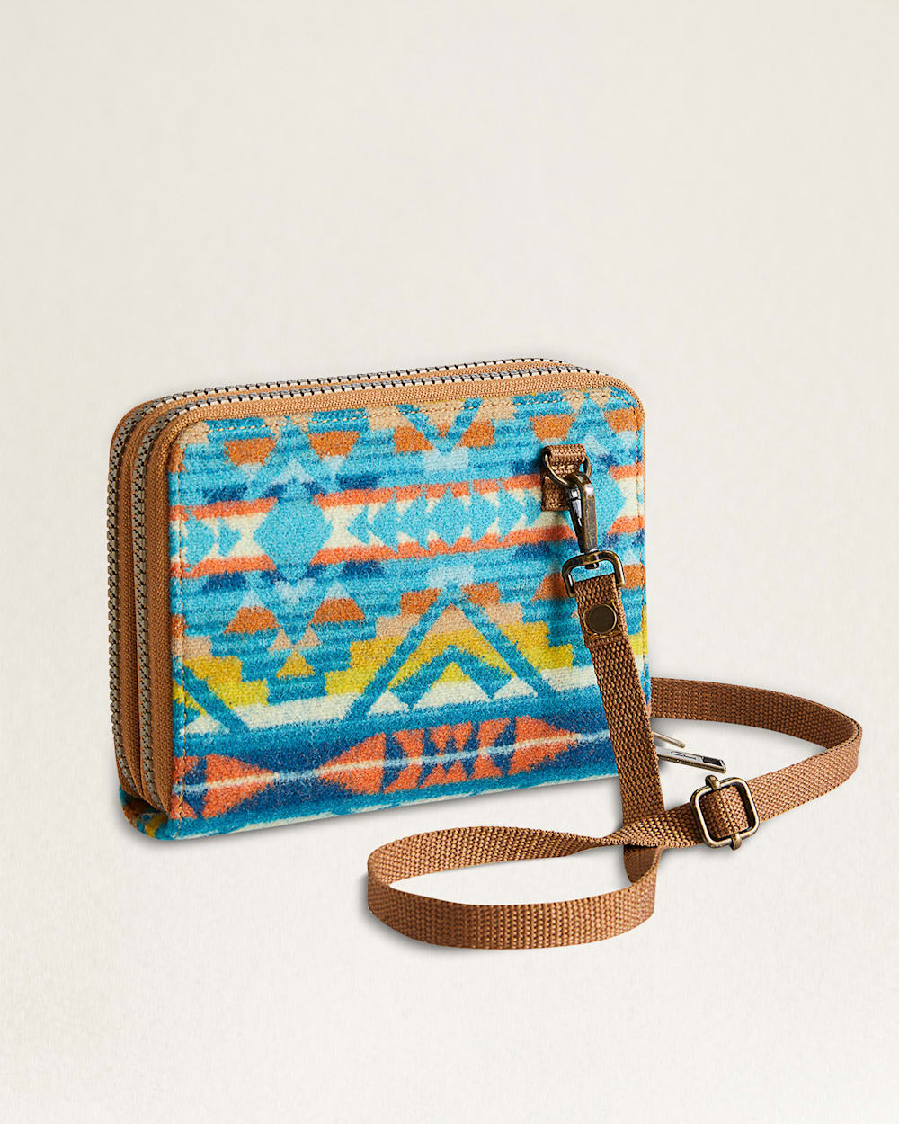 ALTERNATE VIEW OF CROSSBODY WALLET IN TURQUOISE ALTO MESA image number 2