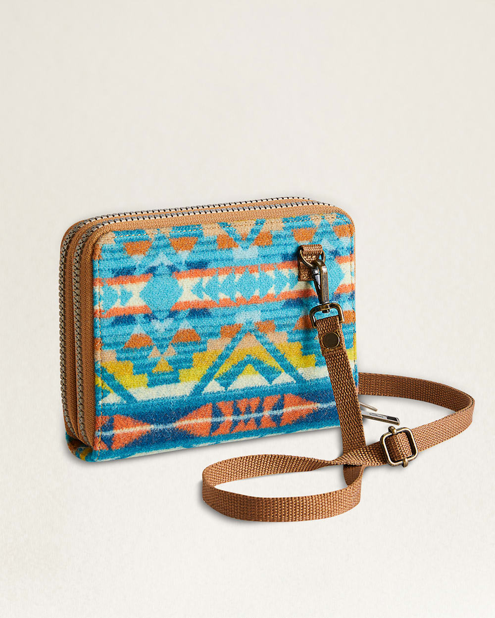 ALTERNATE VIEW OF CROSSBODY WALLET IN TURQUOISE ALTO MESA image number 2