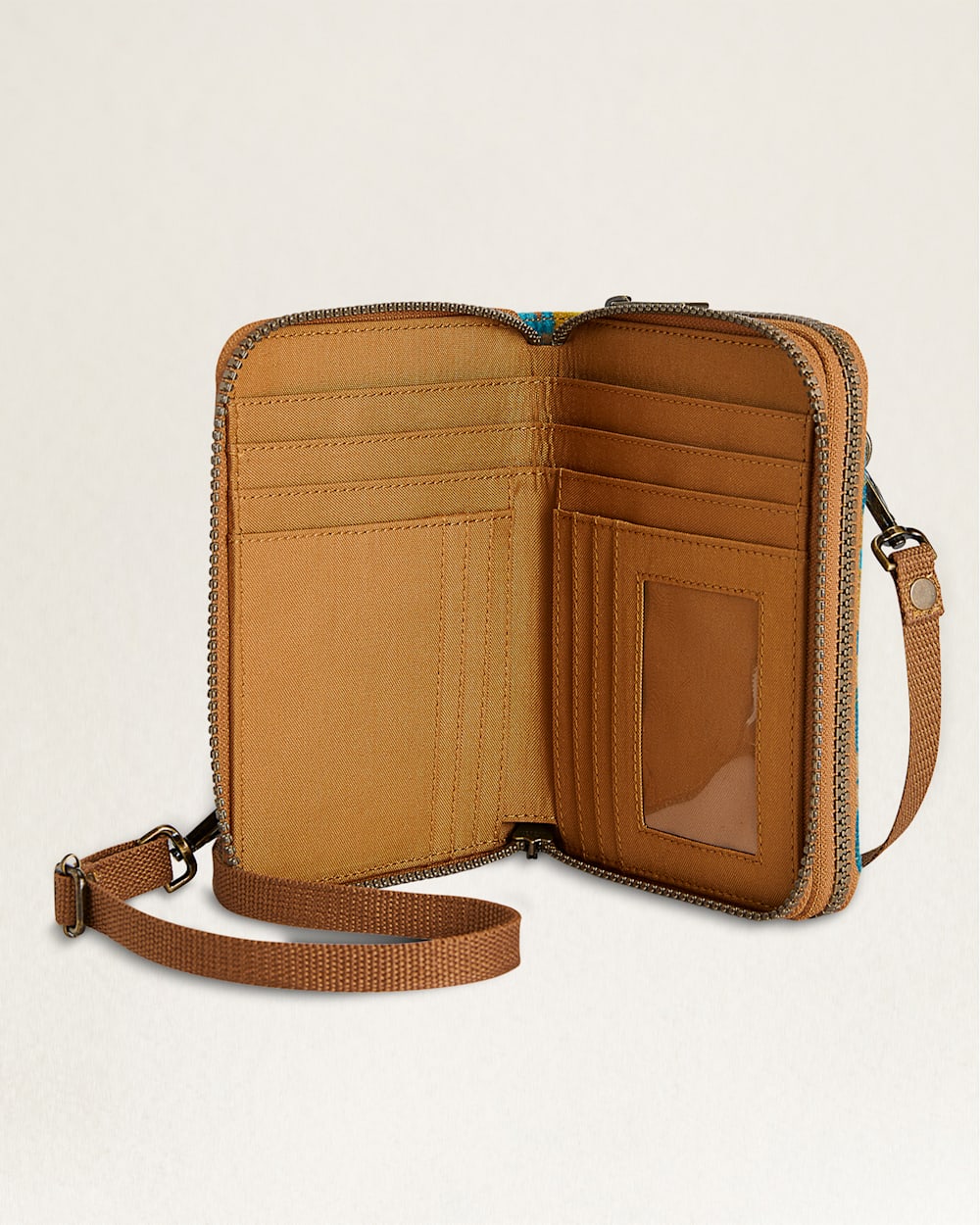 ALTERNATE VIEW OF CROSSBODY WALLET IN TURQUOISE ALTO MESA image number 3