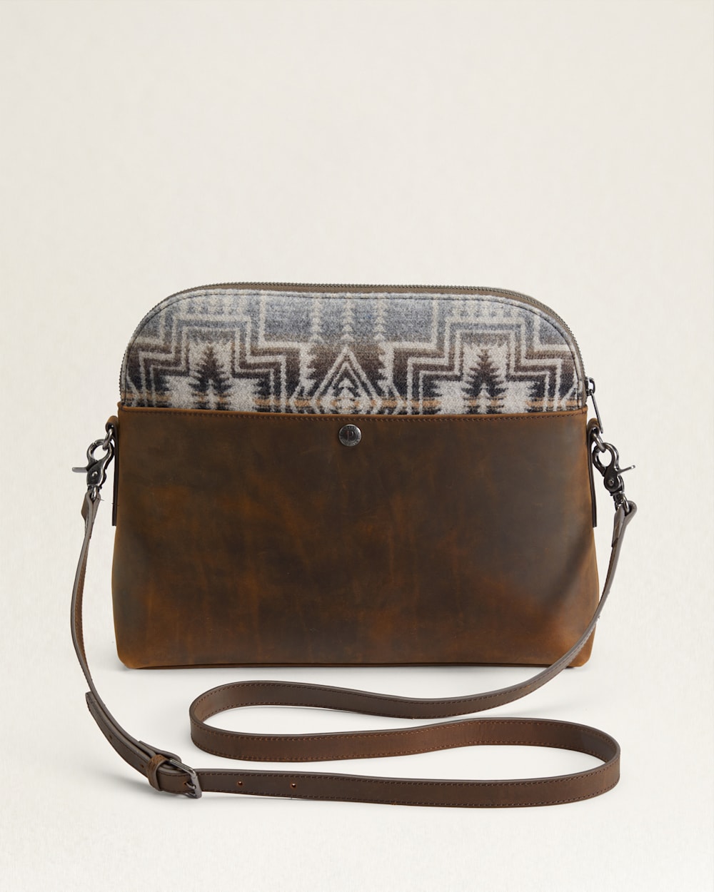 ALTERNATE VIEW OF HARDING STAR WOOL/LEATHER CROSSBODY BAG IN GREY MIX image number 2